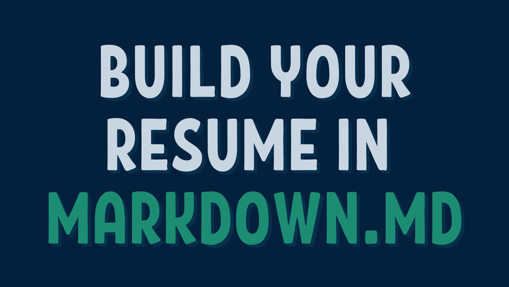 Build your resume in markdown 📄